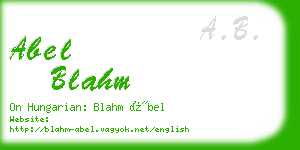 abel blahm business card